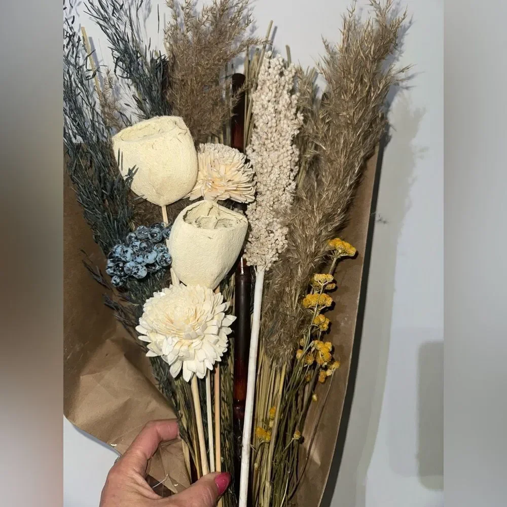 3 count Second Nature Natural Dried Floral Arrangement new 30” 3/50.00